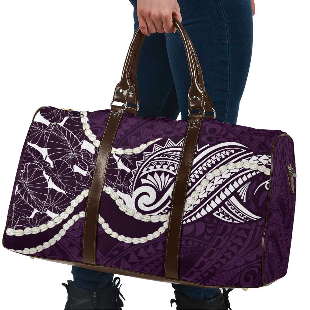 Aloha Hawaii Kalo Pikake Lei Travel Bag Chest Tattoo Purple Hawaiian Pattern