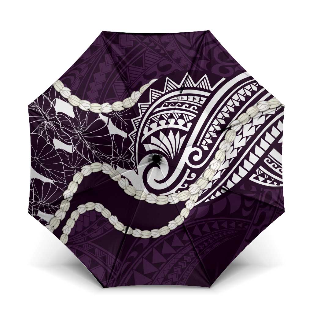 Aloha Hawaii Kalo Pikake Lei Umbrella Chest Tattoo Purple Hawaiian Pattern LT14 One Size Folded 11.42 inch Opened Diameter 37.4 inch Purple - Polynesian Pride
