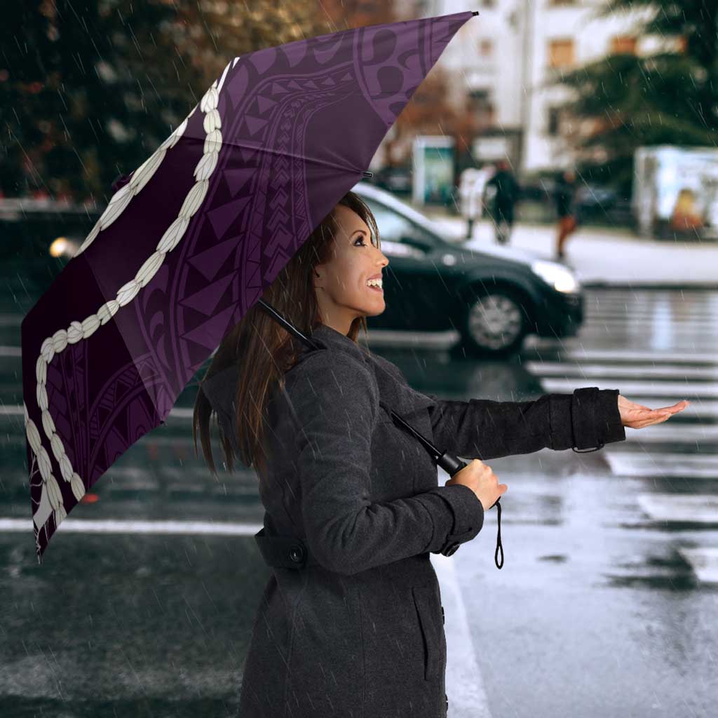Aloha Hawaii Kalo Pikake Lei Umbrella Chest Tattoo Purple Hawaiian Pattern LT14 - Polynesian Pride