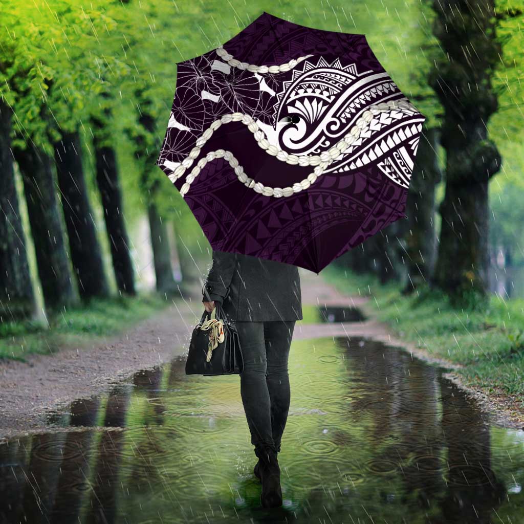 Aloha Hawaii Kalo Pikake Lei Umbrella Chest Tattoo Purple Hawaiian Pattern LT14 - Polynesian Pride