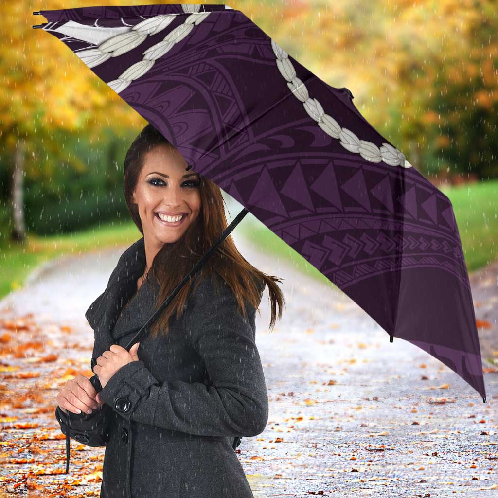 Aloha Hawaii Kalo Pikake Lei Umbrella Chest Tattoo Purple Hawaiian Pattern LT14 - Polynesian Pride