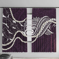 Aloha Hawaii Kalo Pikake Lei Window Curtain Chest Tattoo Purple Hawaiian Pattern