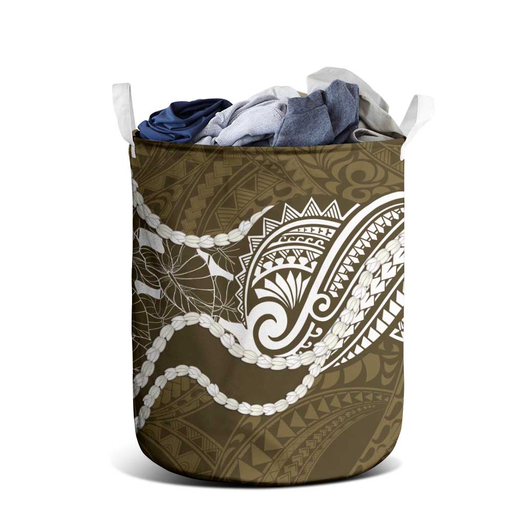 Aloha Hawaii Kalo Pikake Lei Laundry Basket Chest Tattoo Gold Hawaiian Pattern