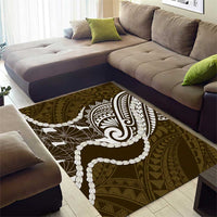 Aloha Hawaii Kalo Pikake Lei Area Rug Chest Tattoo Gold Hawaiian Pattern