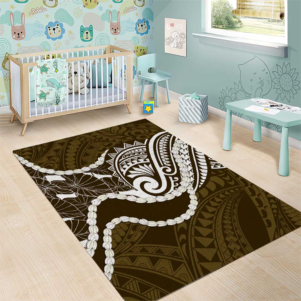Aloha Hawaii Kalo Pikake Lei Area Rug Chest Tattoo Gold Hawaiian Pattern