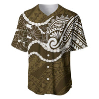 Aloha Hawaii Kalo Pikake Lei Baseball Jersey Chest Tattoo Gold Hawaiian Pattern