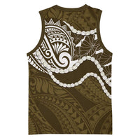 Aloha Hawaii Kalo Pikake Lei Basketball Jersey Chest Tattoo Gold Hawaiian Pattern