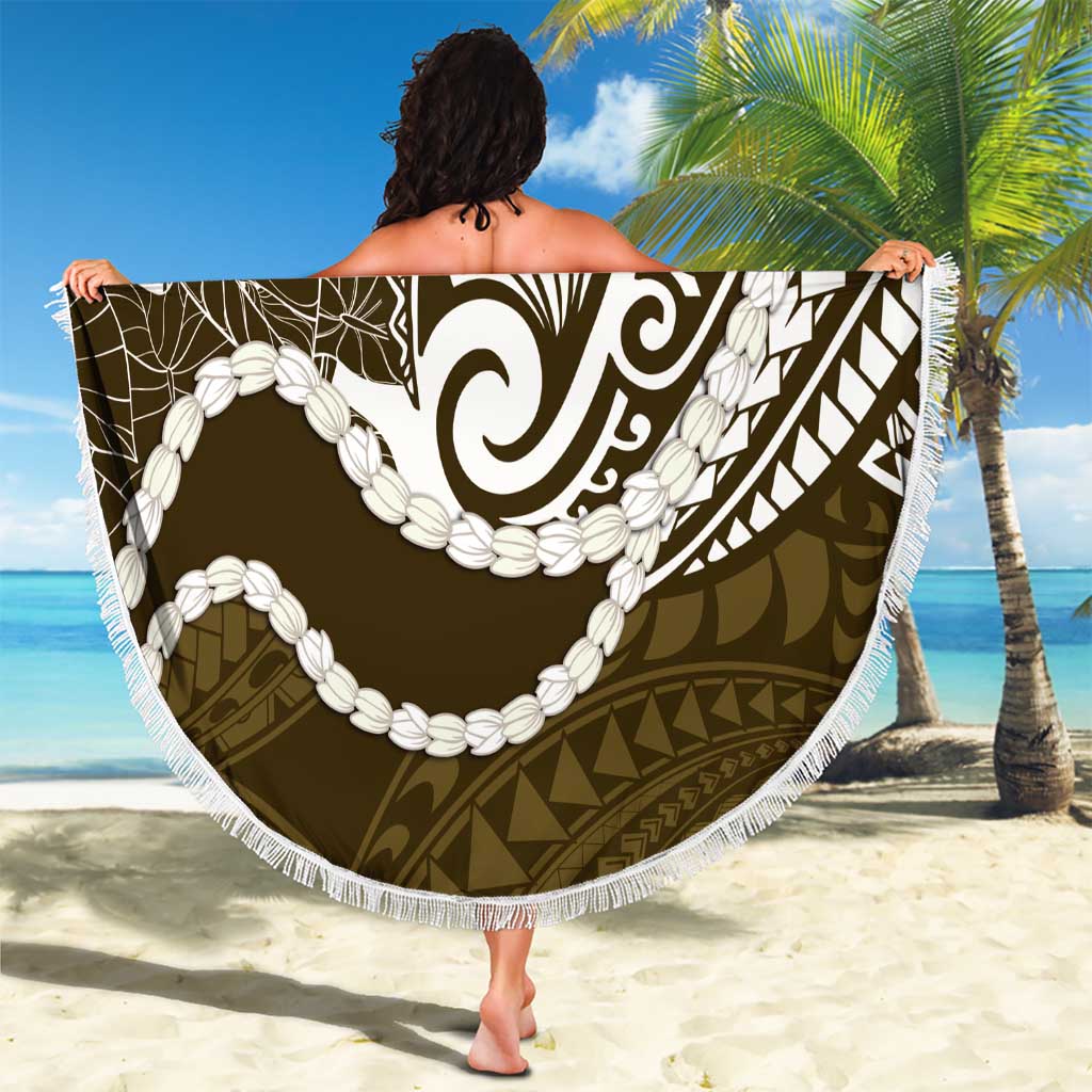 Aloha Hawaii Kalo Pikake Lei Beach Blanket Chest Tattoo Gold Hawaiian Pattern
