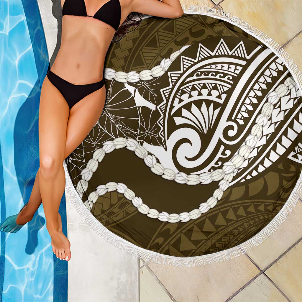 Aloha Hawaii Kalo Pikake Lei Beach Blanket Chest Tattoo Gold Hawaiian Pattern