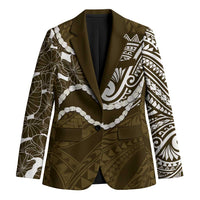 Aloha Hawaii Kalo Pikake Lei Blazer Chest Tattoo Gold Hawaiian Pattern