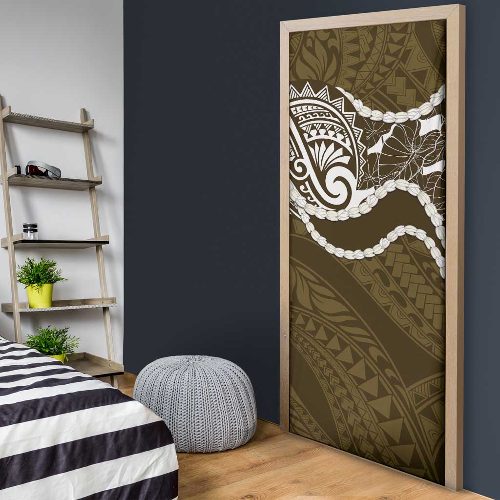 Aloha Hawaii Kalo Pikake Lei Door Cover Chest Tattoo Gold Hawaiian Pattern