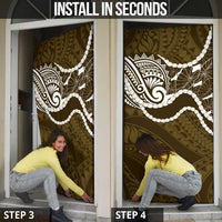 Aloha Hawaii Kalo Pikake Lei Door Cover Chest Tattoo Gold Hawaiian Pattern