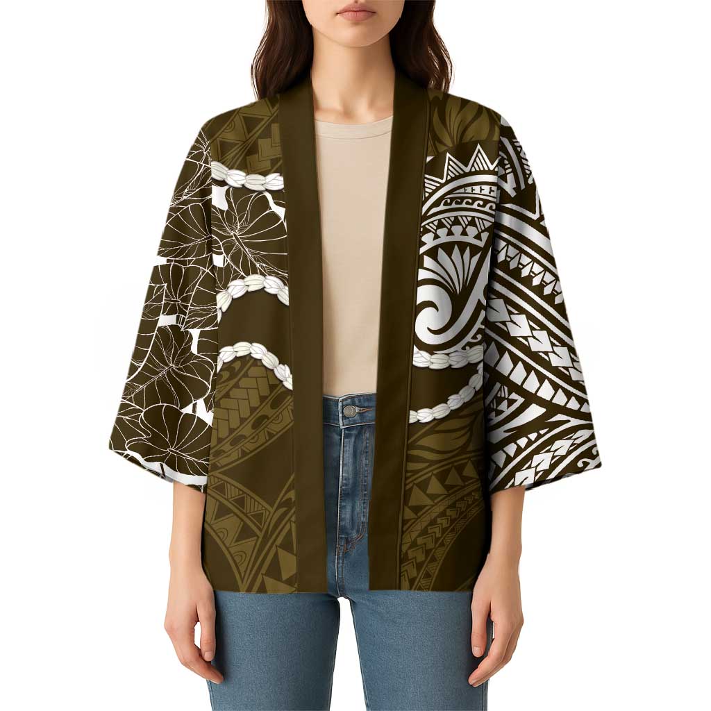 Aloha Hawaii Kalo Pikake Lei Kimono Chest Tattoo Gold Hawaiian Pattern