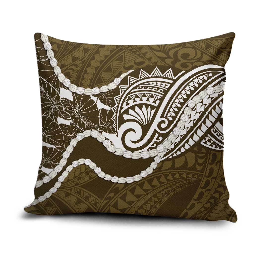 Aloha Hawaii Kalo Pikake Lei Pillow Cover Chest Tattoo Gold Hawaiian Pattern LT14 Gold - Polynesian Pride