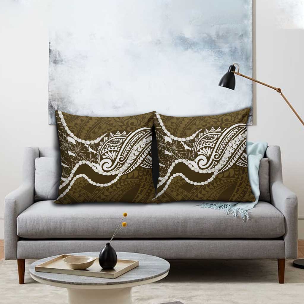 Aloha Hawaii Kalo Pikake Lei Pillow Cover Chest Tattoo Gold Hawaiian Pattern LT14 - Polynesian Pride