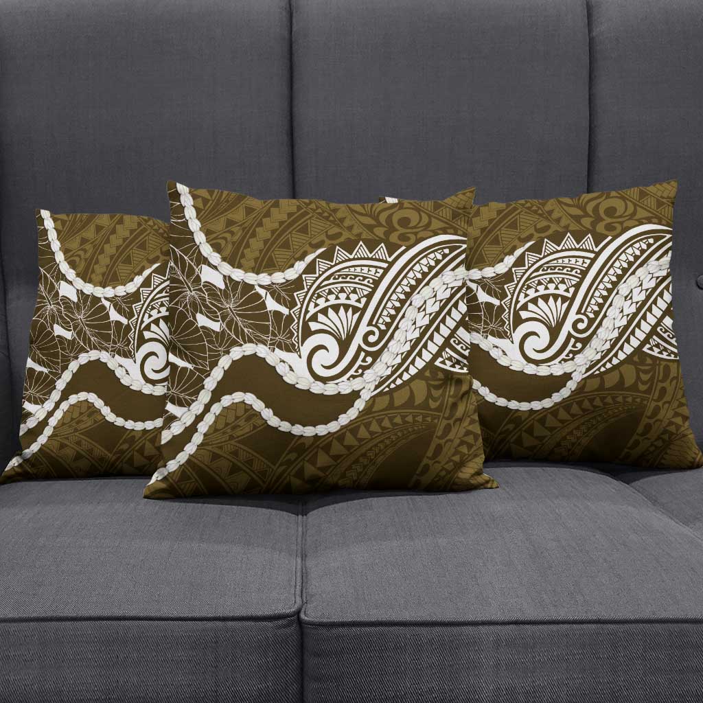 Aloha Hawaii Kalo Pikake Lei Pillow Cover Chest Tattoo Gold Hawaiian Pattern LT14 - Polynesian Pride