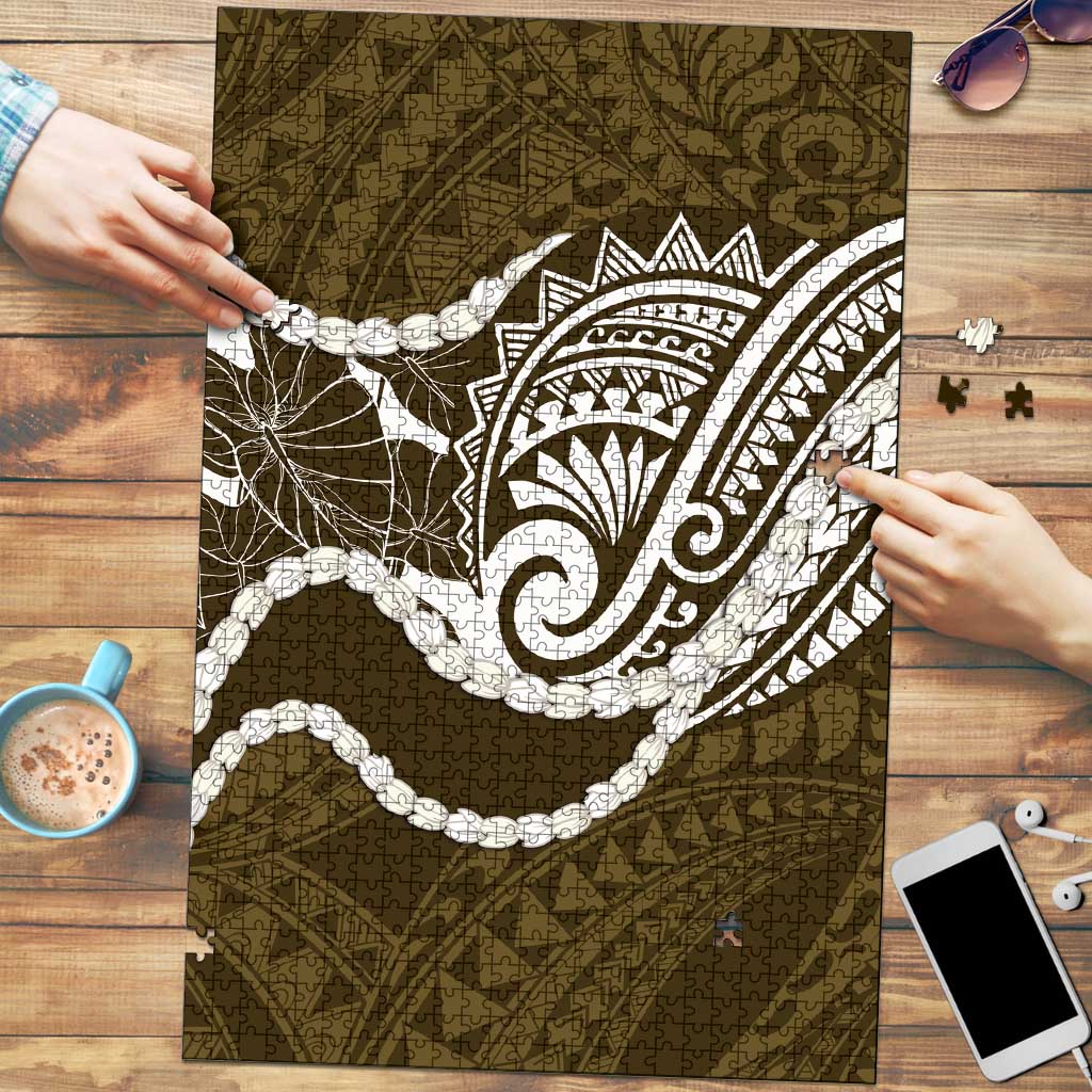 Aloha Hawaii Kalo Pikake Lei Puzzle Chest Tattoo Gold Hawaiian Pattern LT14 Gold - Polynesian Pride