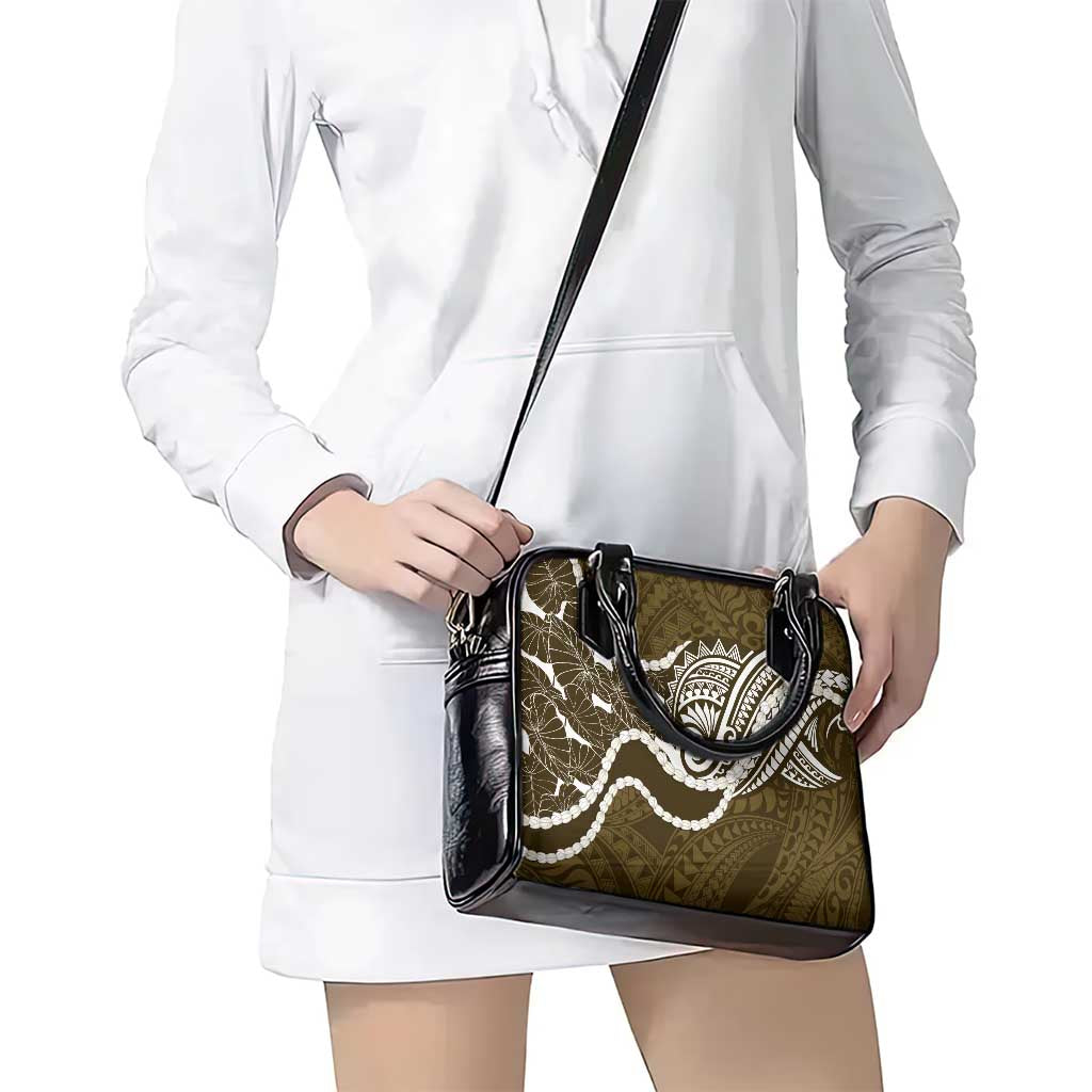 Aloha Hawaii Kalo Pikake Lei Shoulder Handbag Chest Tattoo Gold Hawaiian Pattern