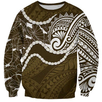 Aloha Hawaii Kalo Pikake Lei Sweatshirt Chest Tattoo Gold Hawaiian Pattern