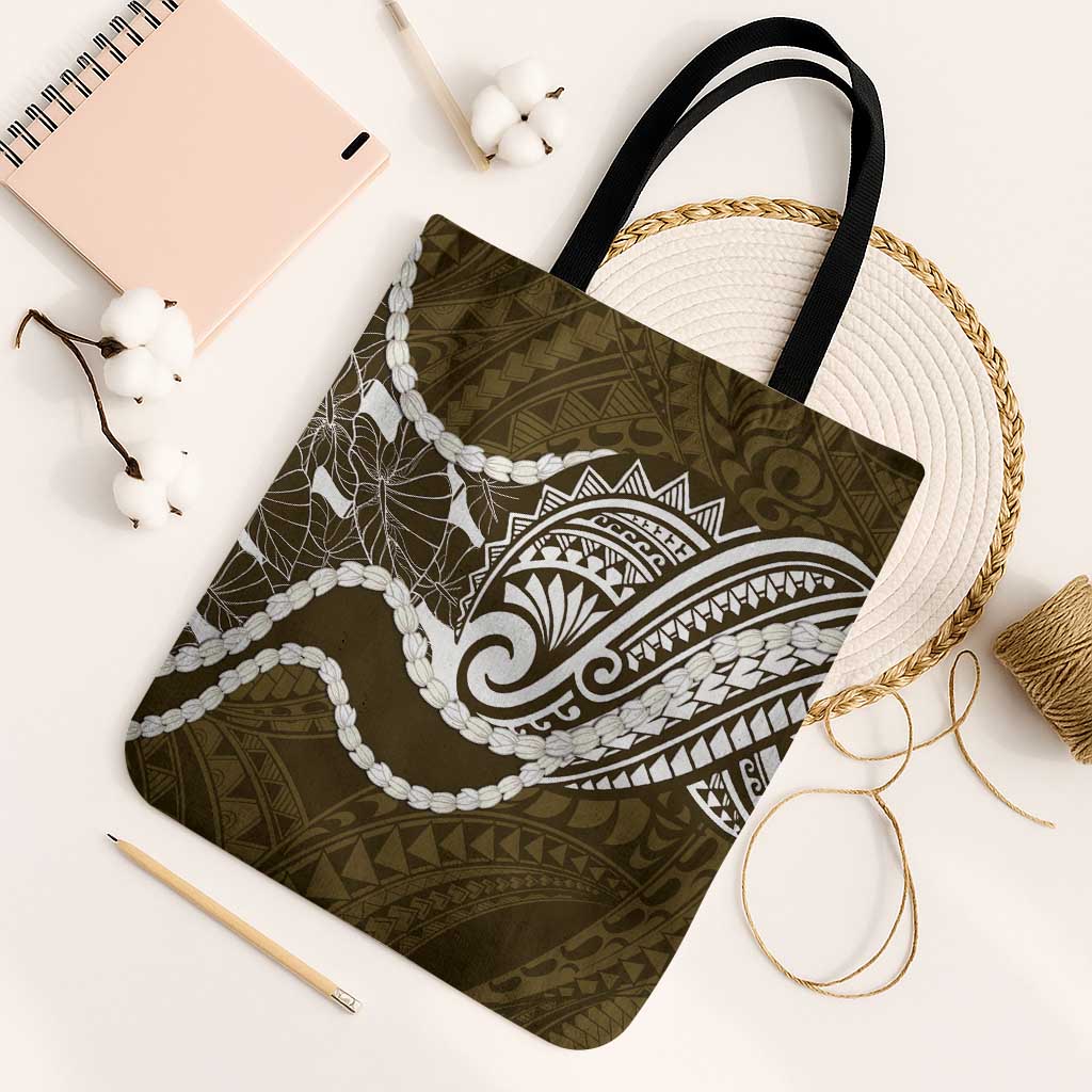 Aloha Hawaii Kalo Pikake Lei Tote Bag Chest Tattoo Gold Hawaiian Pattern