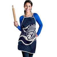 Aloha Hawaii Kalo Pikake Lei Apron Chest Tattoo Oxford Blue Hawaiian Pattern