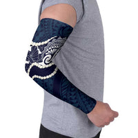 Aloha Hawaii Kalo Pikake Lei Arm Sleeves Chest Tattoo Oxford Blue Hawaiian Pattern
