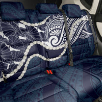 Aloha Hawaii Kalo Pikake Lei Back Car Seat Cover Chest Tattoo Oxford Blue Hawaiian Pattern LT14 - Polynesian Pride