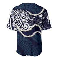Aloha Hawaii Kalo Pikake Lei Baseball Jersey Chest Tattoo Oxford Blue Hawaiian Pattern LT14 - Polynesian Pride