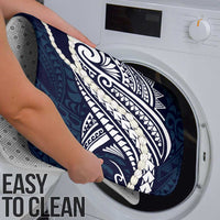 Aloha Hawaii Kalo Pikake Lei Bathroom Set Chest Tattoo Oxford Blue Hawaiian Pattern LT14 - Polynesian Pride