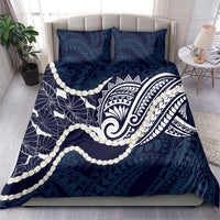 Aloha Hawaii Kalo Pikake Lei Bedding Set Chest Tattoo Oxford Blue Hawaiian Pattern LT14 - Polynesian Pride