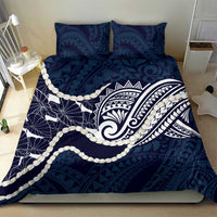 Aloha Hawaii Kalo Pikake Lei Bedding Set Chest Tattoo Oxford Blue Hawaiian Pattern LT14 - Polynesian Pride