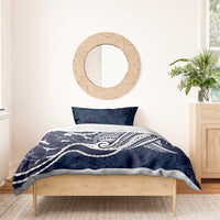 Aloha Hawaii Kalo Pikake Lei Bedding Set Chest Tattoo Oxford Blue Hawaiian Pattern LT14 - Polynesian Pride