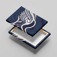 Aloha Hawaii Kalo Pikake Lei Canvas Wall Art Chest Tattoo Oxford Blue Hawaiian Pattern