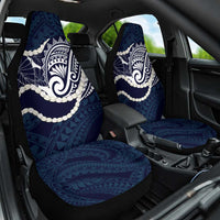Aloha Hawaii Kalo Pikake Lei Car Seat Cover Chest Tattoo Oxford Blue Hawaiian Pattern LT14 One Size Oxford Blue - Polynesian Pride