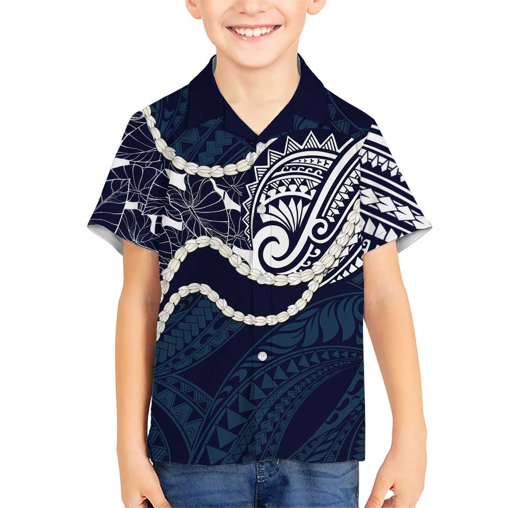Aloha Hawaii Kalo Pikake Lei Hawaiian Shirt Chest Tattoo Oxford Blue Hawaiian Pattern LT14 - Polynesian Pride