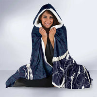 Aloha Hawaii Kalo Pikake Lei Hooded Blanket Chest Tattoo Oxford Blue Hawaiian Pattern