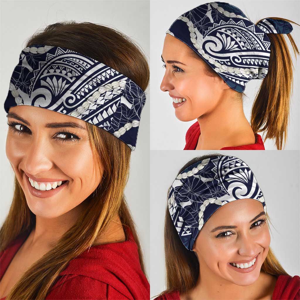 Aloha Hawaii Kalo Pikake Lei Neck Gaiter Chest Tattoo Oxford Blue Hawaiian Pattern