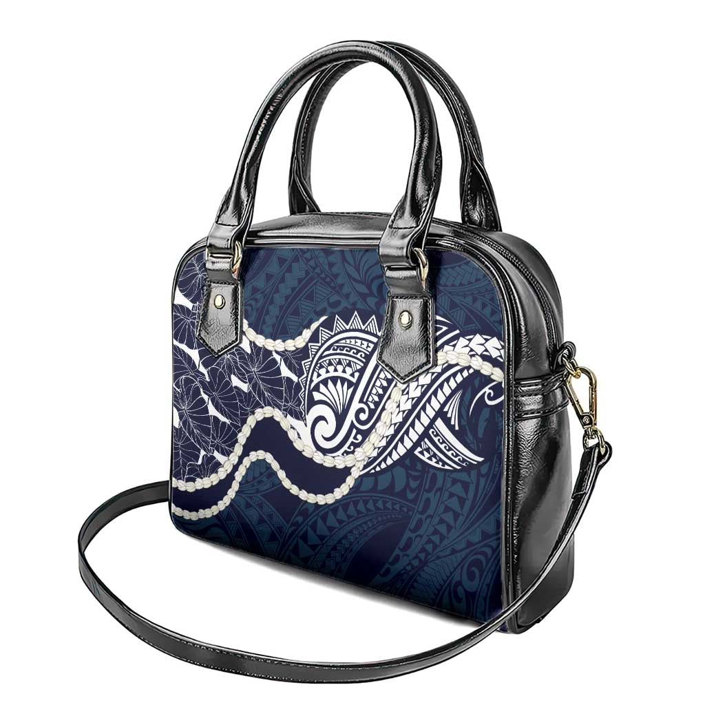 Aloha Hawaii Kalo Pikake Lei Shoulder Handbag Chest Tattoo Oxford Blue Hawaiian Pattern