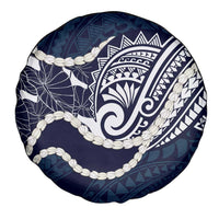 Aloha Hawaii Kalo Pikake Lei Spare Tire Cover Chest Tattoo Oxford Blue Hawaiian Pattern LT14 - Polynesian Pride