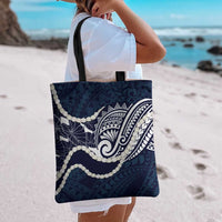 Aloha Hawaii Kalo Pikake Lei Tote Bag Chest Tattoo Oxford Blue Hawaiian Pattern