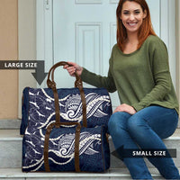 Aloha Hawaii Kalo Pikake Lei Travel Bag Chest Tattoo Oxford Blue Hawaiian Pattern LT14 - Polynesian Pride