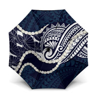 Aloha Hawaii Kalo Pikake Lei Umbrella Chest Tattoo Oxford Blue Hawaiian Pattern