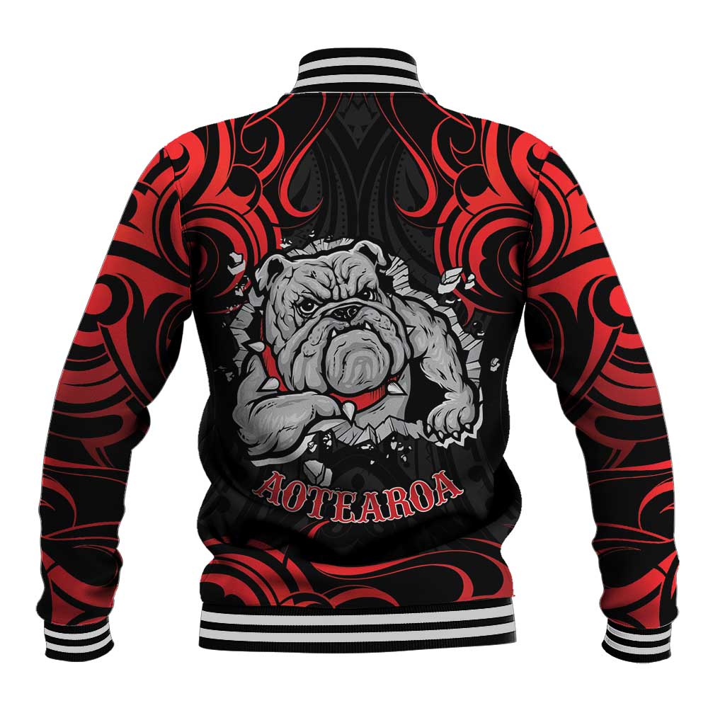 Personalised Aotearoa Bulldog Baseball Jacket NZ Maori Tattoo