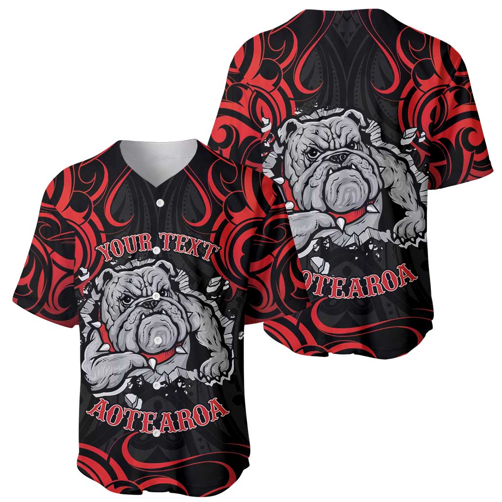 Personalised Aotearoa Bulldog Baseball Jersey NZ Maori Tattoo