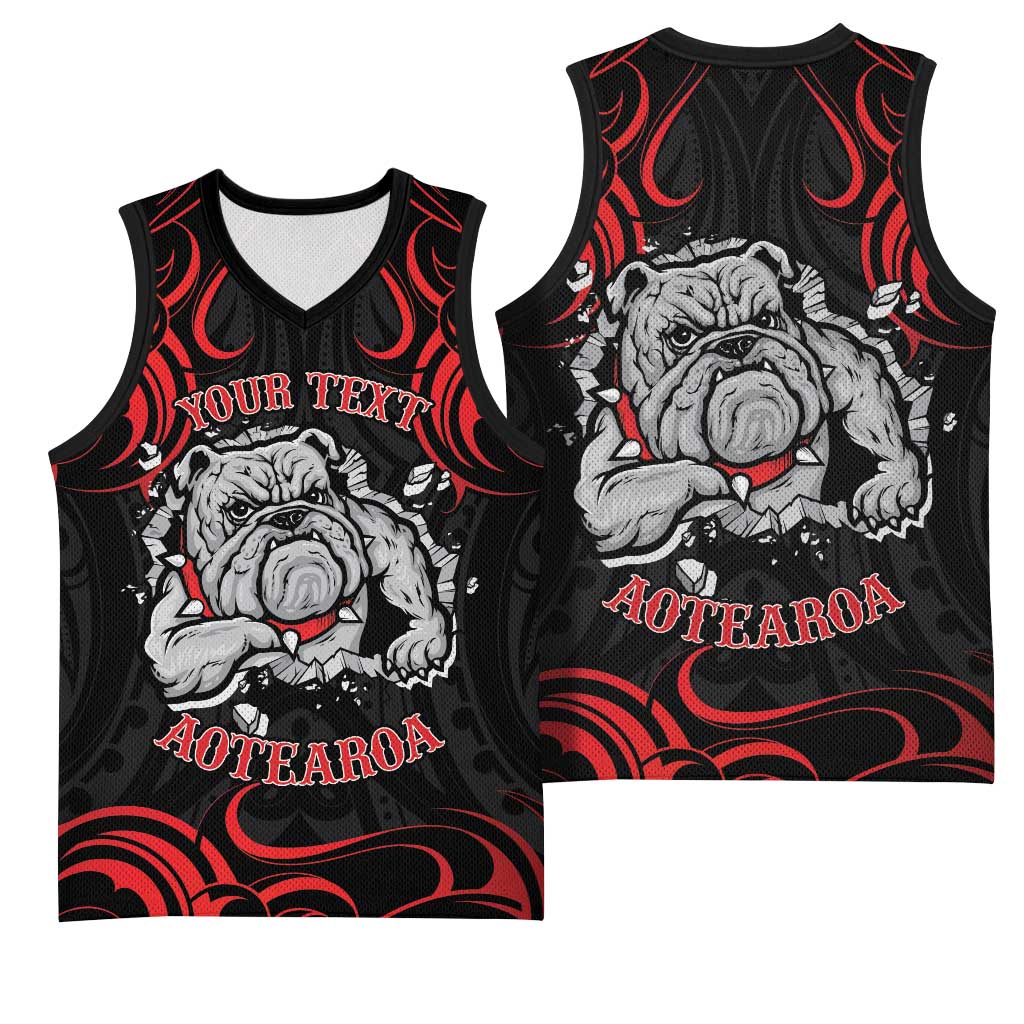 Aotearoa Bulldog Basketball Jersey NZ Maori Tattoo - Polynesian Pride