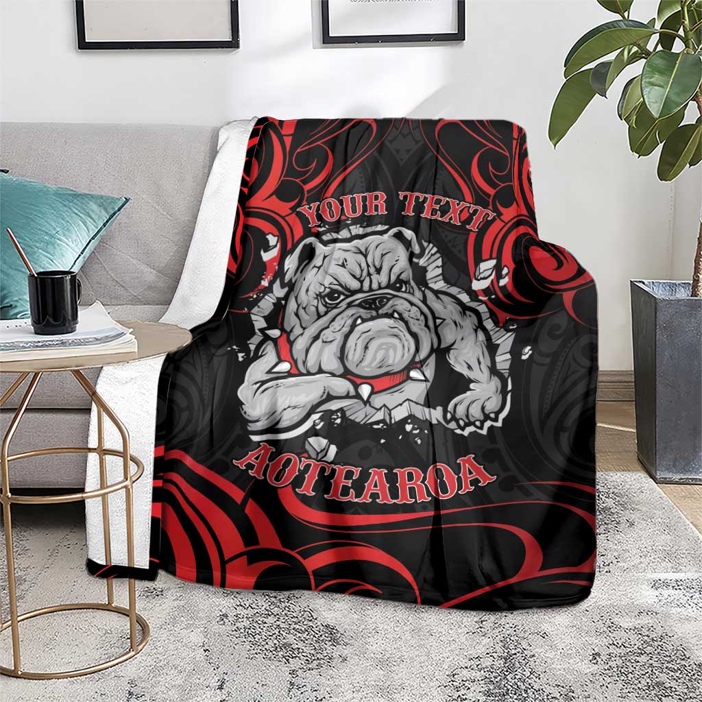 Personalised Aotearoa Bulldog Blanket NZ Maori Tattoo