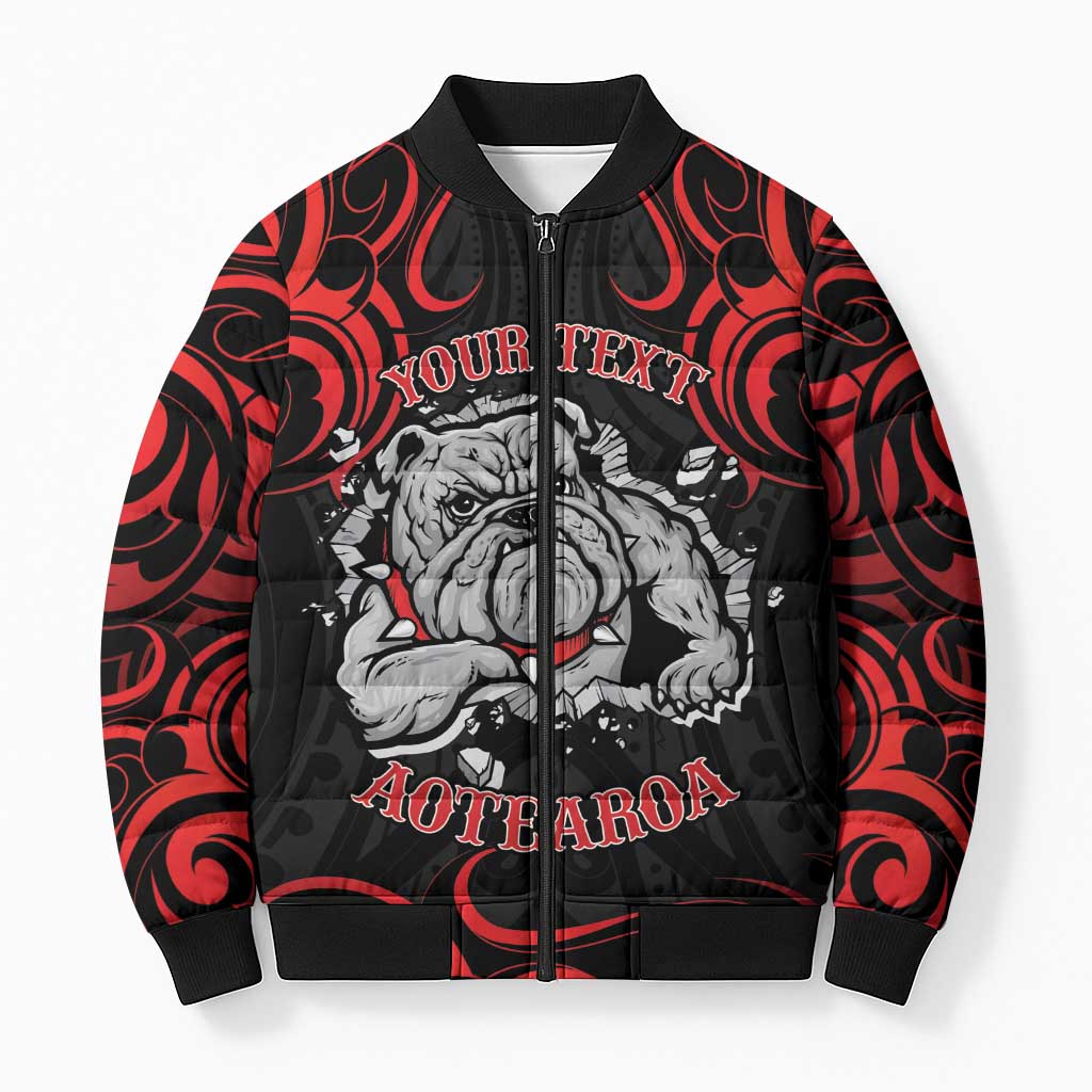 Aotearoa Bulldog Bomber Puffer Jacket NZ Maori Tattoo - Polynesian Pride
