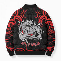 Aotearoa Bulldog Bomber Puffer Jacket NZ Maori Tattoo - Polynesian Pride