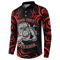 Personalised Aotearoa Bulldog Button Sweatshirt NZ Maori Tattoo