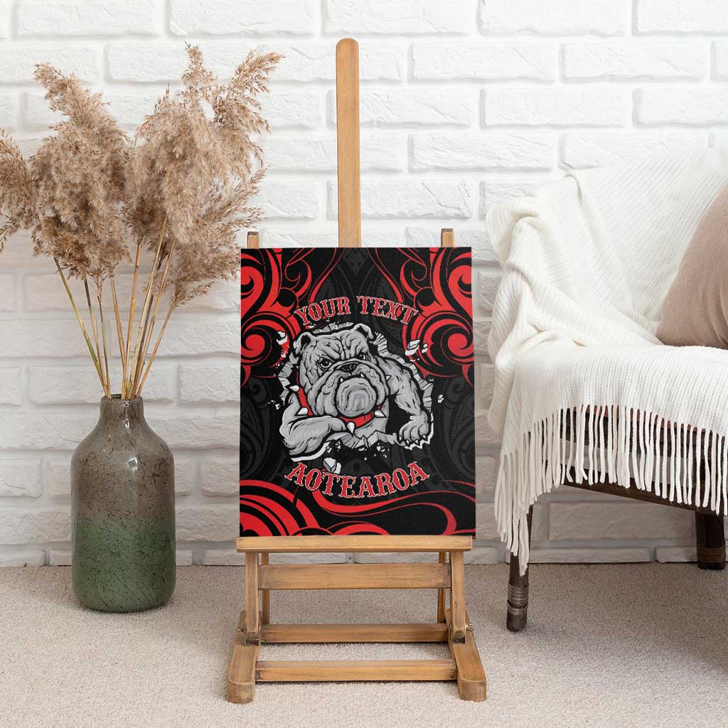 Personalised Aotearoa Bulldog Canvas Wall Art NZ Maori Tattoo